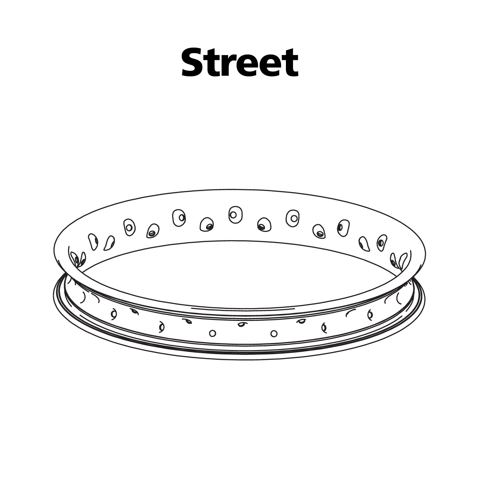 Desenho técnico - Aro Viper Street - Preto Fosco