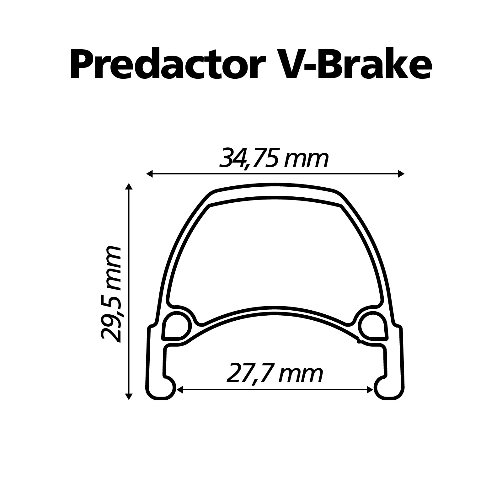 Perfil - Aro Viper Predactor V-Brake - Preto Fosco
