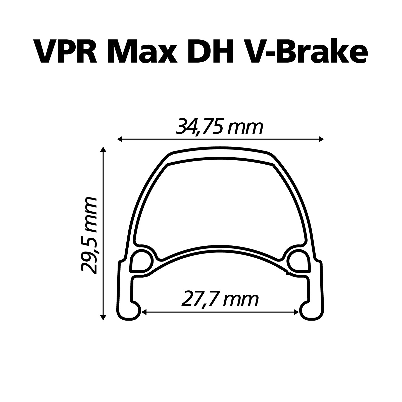 Perfil - Aro Viper VPR Max DH V-Brake - Preto Brilhante